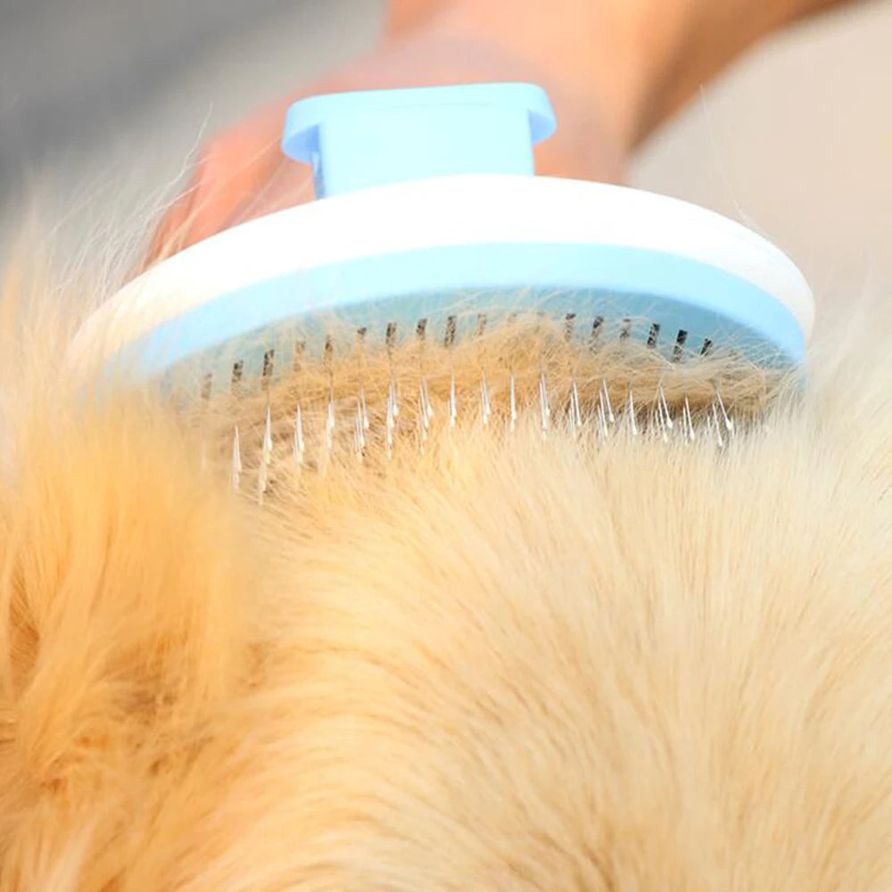 Random Color Dog Hair Removal Comb Grooming Brush Stainless Steel Cats Combs Automatic Non-Slip Brushs for Dogs Cats Dog Brush