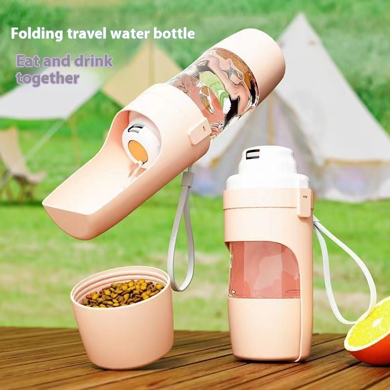 2 in 1 Travel Dog Water Bottle Pet Water Dispenser Feeder Drinking Feeder Dog Outing Water Feeder Pets Outdoor Portable Cup Pet Products
